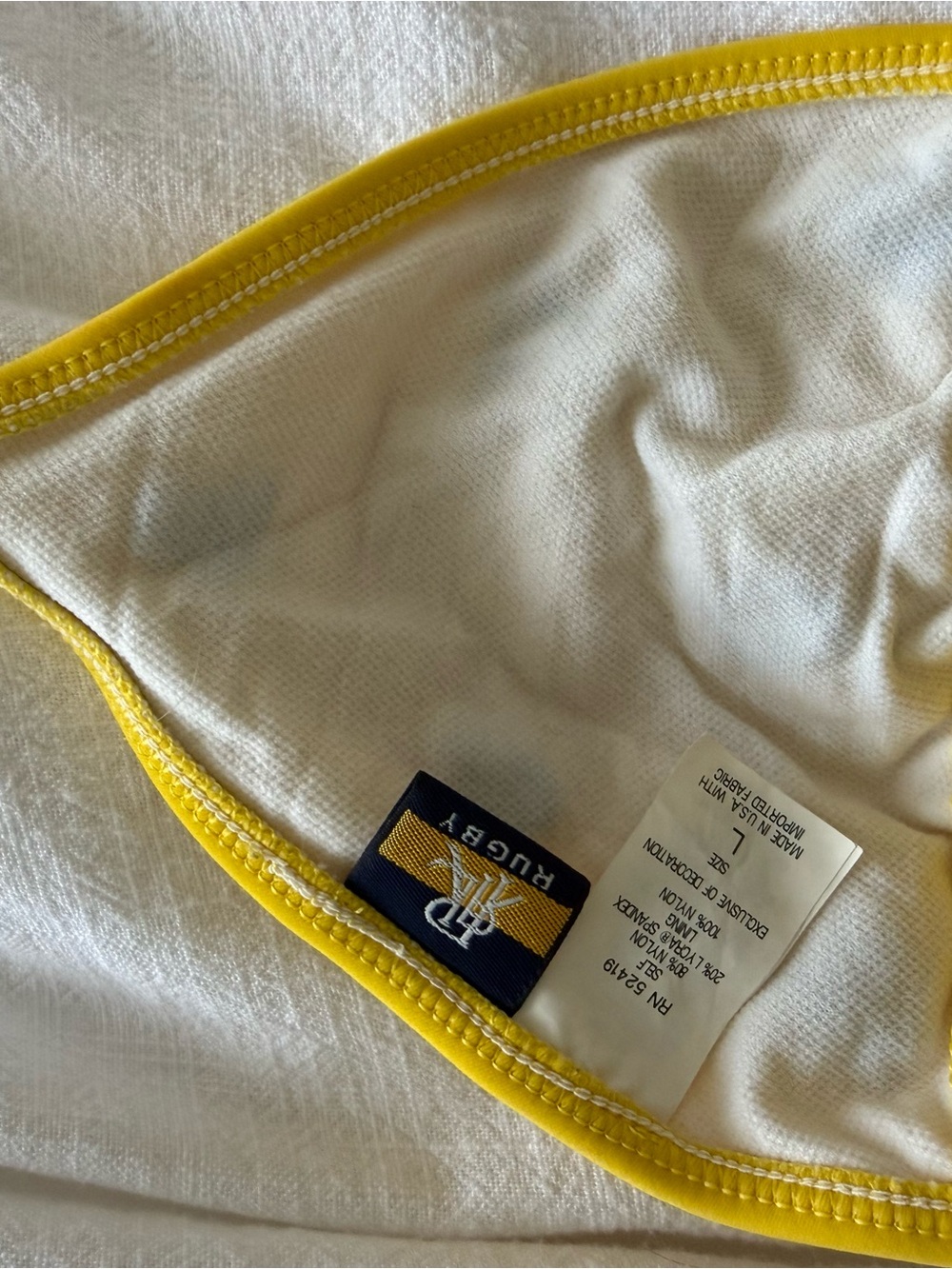RUGBY by Ralph Lauren Yellow Bikini with Blue Accents size Large Vintage - Picture 7 of 7